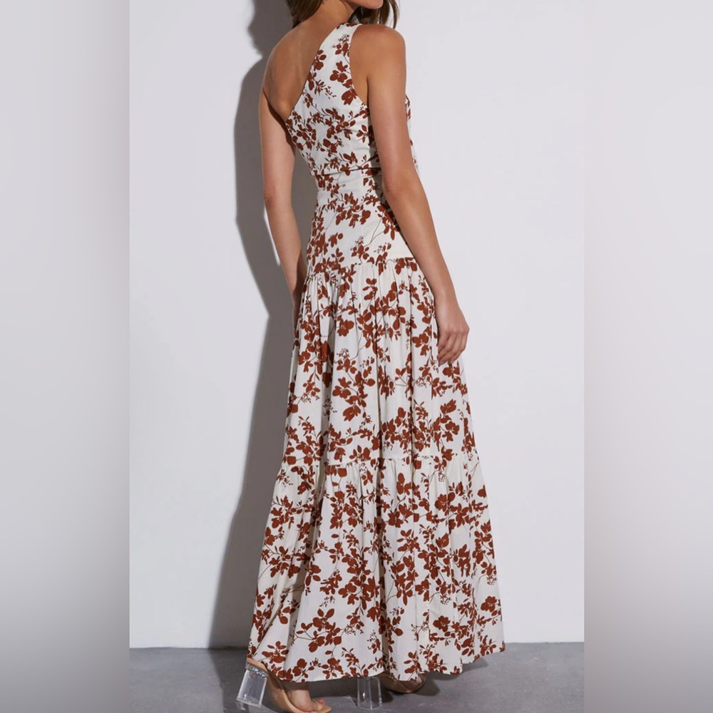 VICI women’s One Shoulder Flower Maxi Dress  Front Slit Sz Small - Picture 2 of 9
